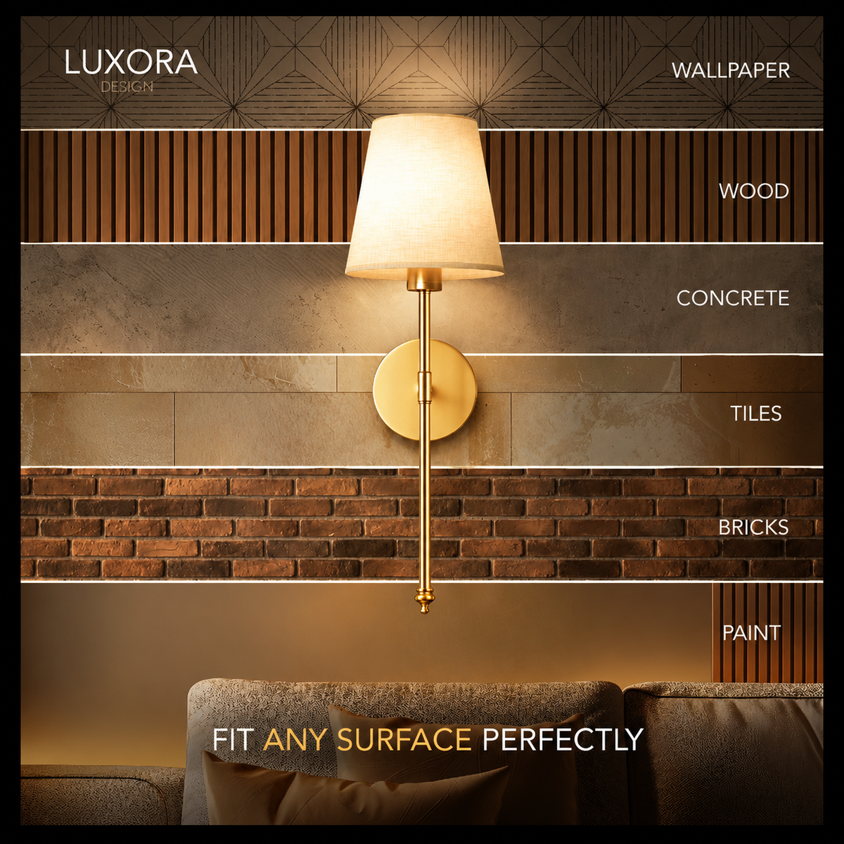 AURA Wall Sconces Bundle (Set of 2 + 2 Bulbs Included)