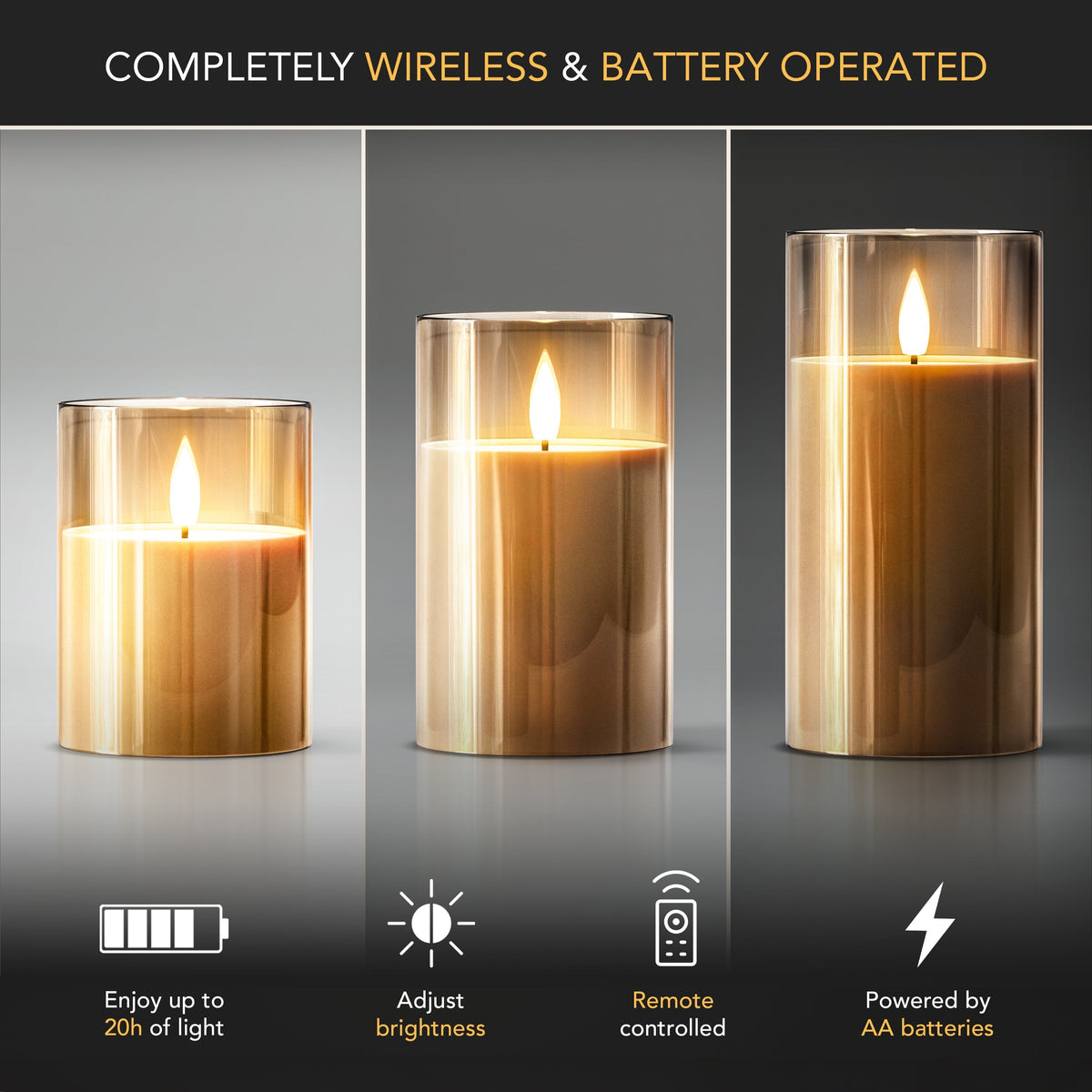 EMBER Flameless Candles (Set of 3)