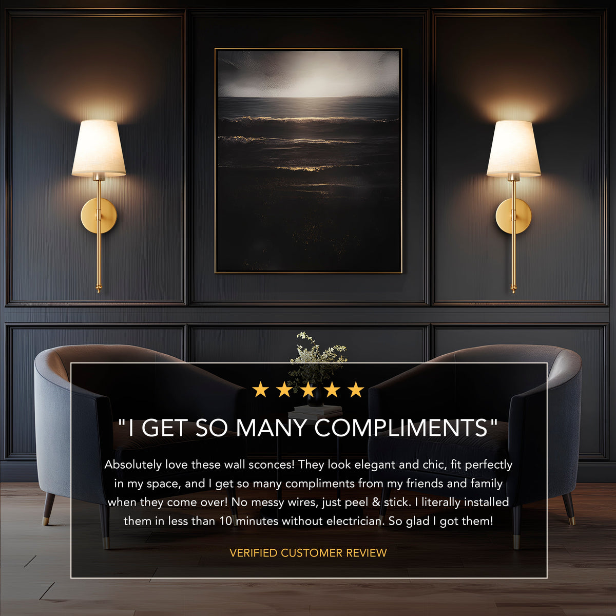 AURA Wireless Wall Sconces (Set of 2)