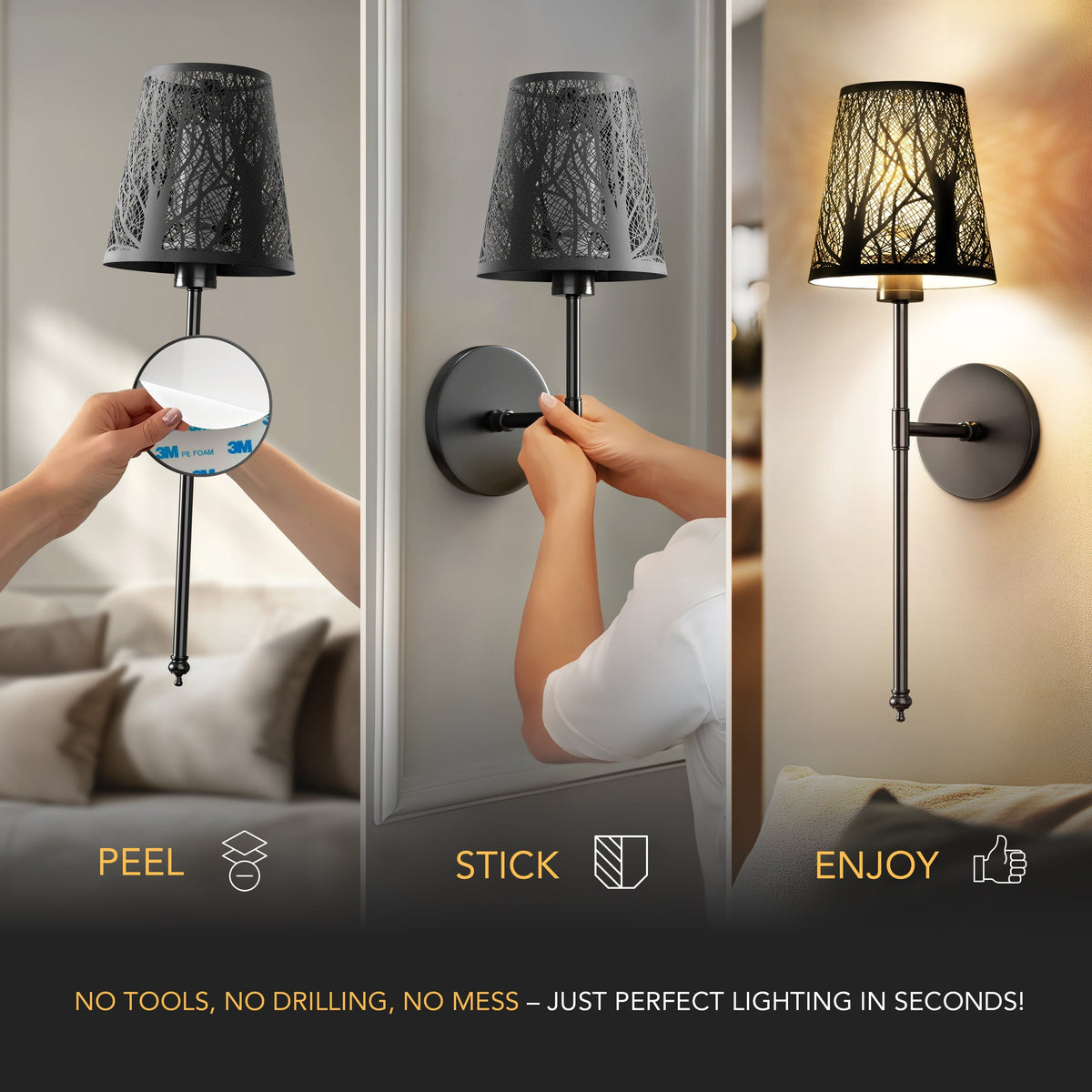 GLEAM Metallic Wall Sconces (Set of 2)