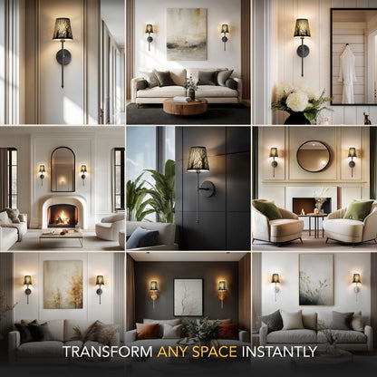 GLEAM Metallic Wall Sconces (Set of 2)